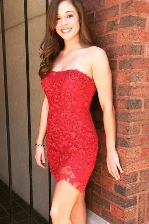 Roycebridal Sexy Tight Sleeveless Lace Short Prom Dresses, Homecoming Dresses