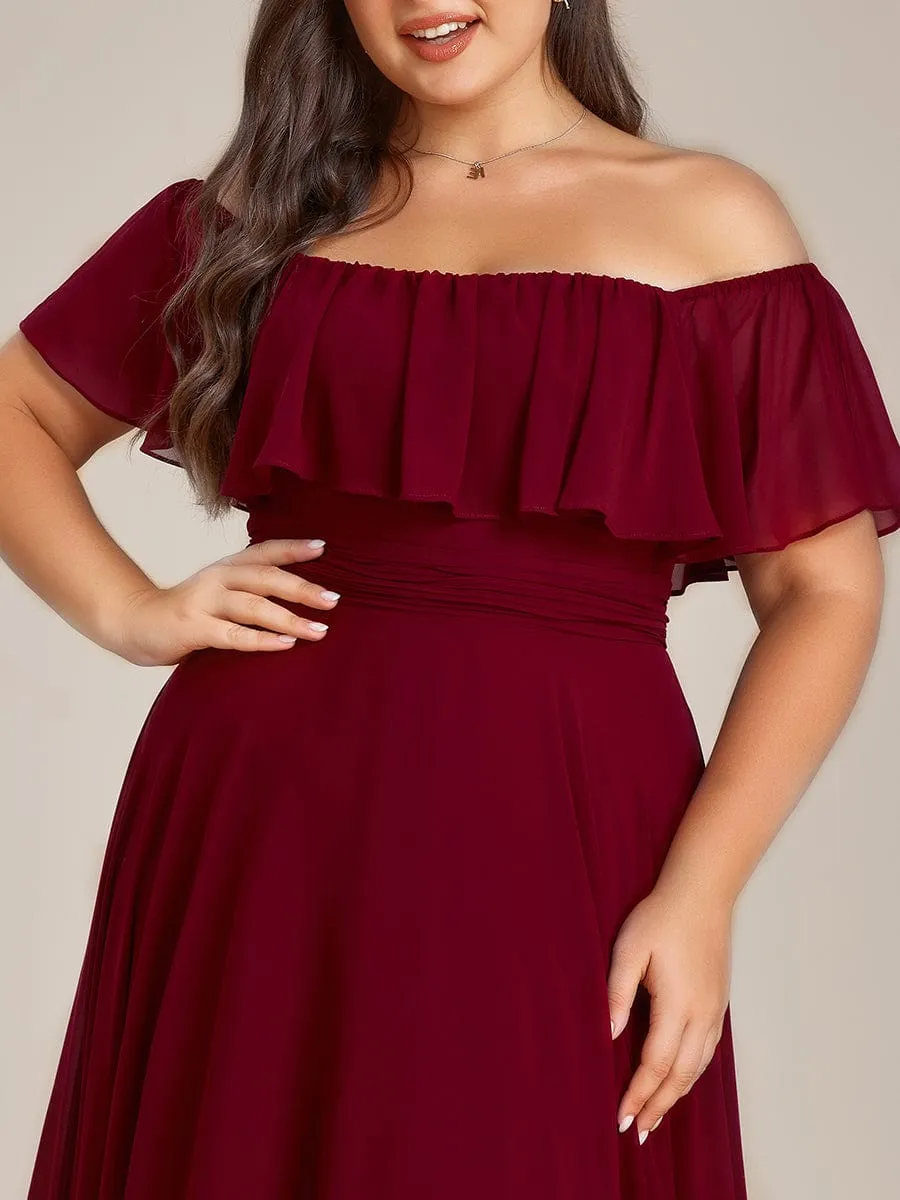 Ryley burgundy versatile off shoulder bridesmaid dress Express NZ wide