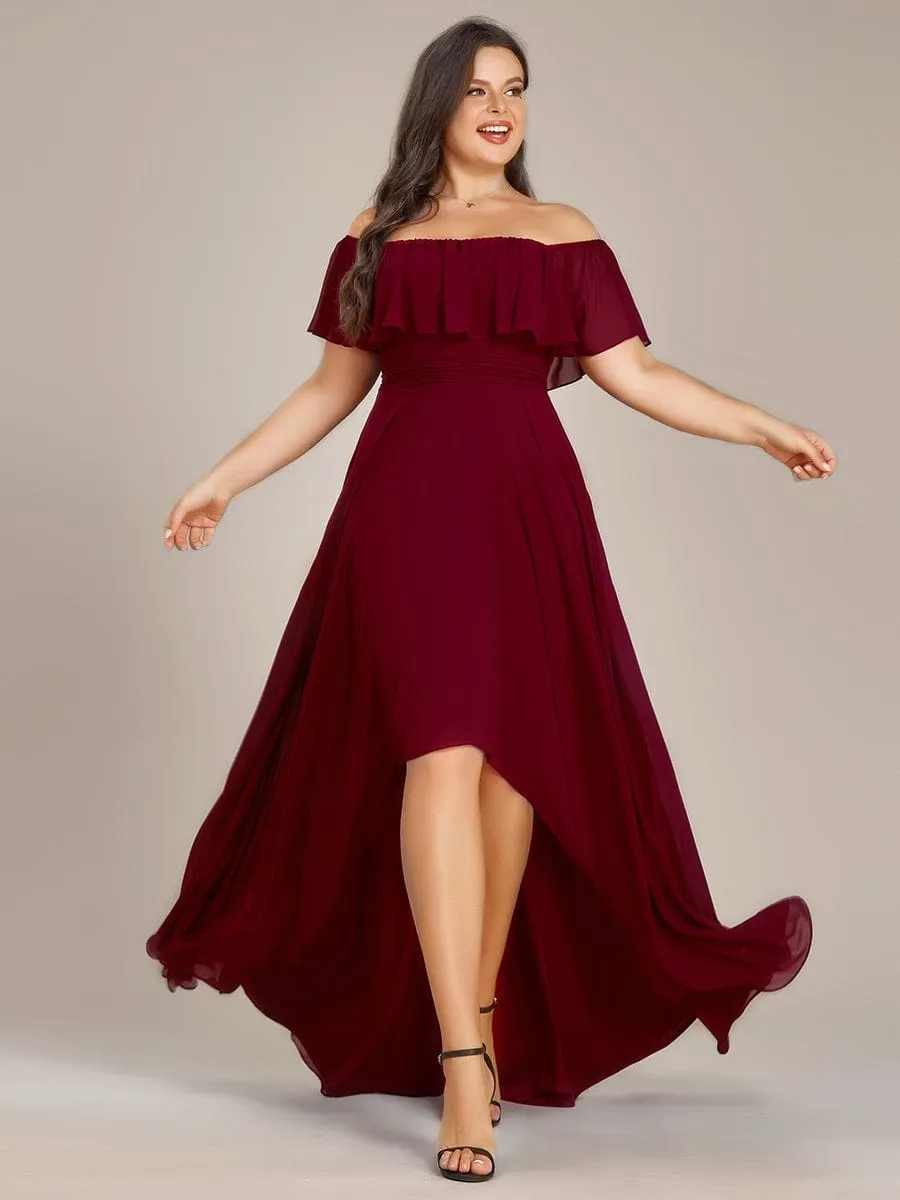 Ryley burgundy versatile off shoulder bridesmaid dress Express NZ wide