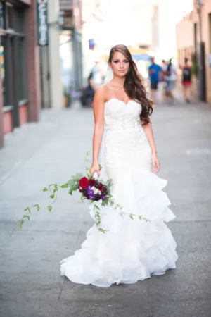 SAMPLE SALE/ Lace Over Tulle Tiered Mermaid Gown (Style Chloe #PB123)