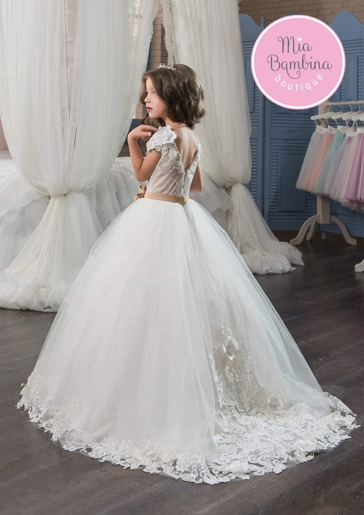 San Francisco Flower Girl Dress in Size 9-10/Ivory
