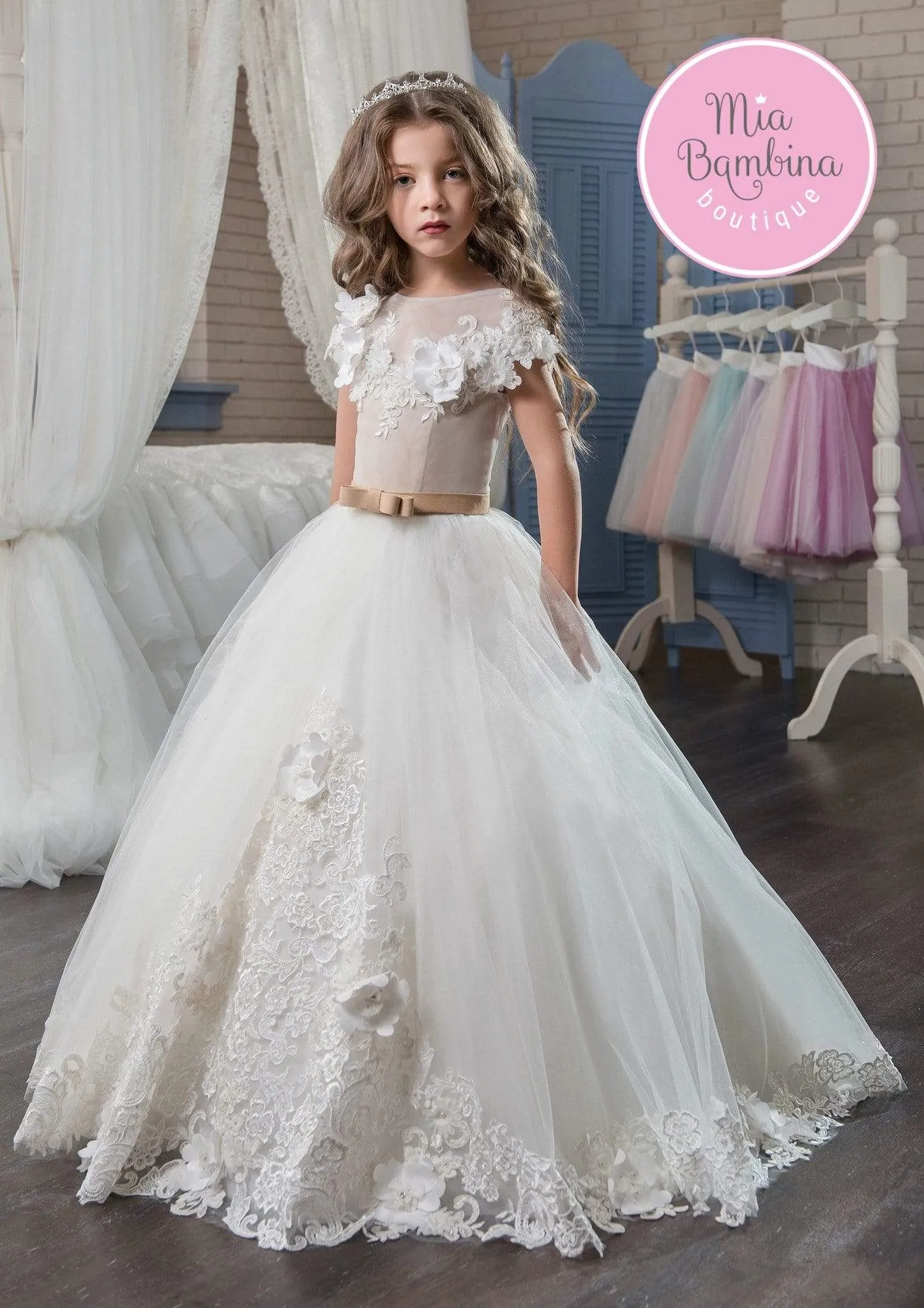 San Francisco Flower Girl Dress in Size 9-10/Ivory