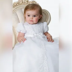 Sarah Louise Ceremonial Christening Gown and Bonnet - White - 001165