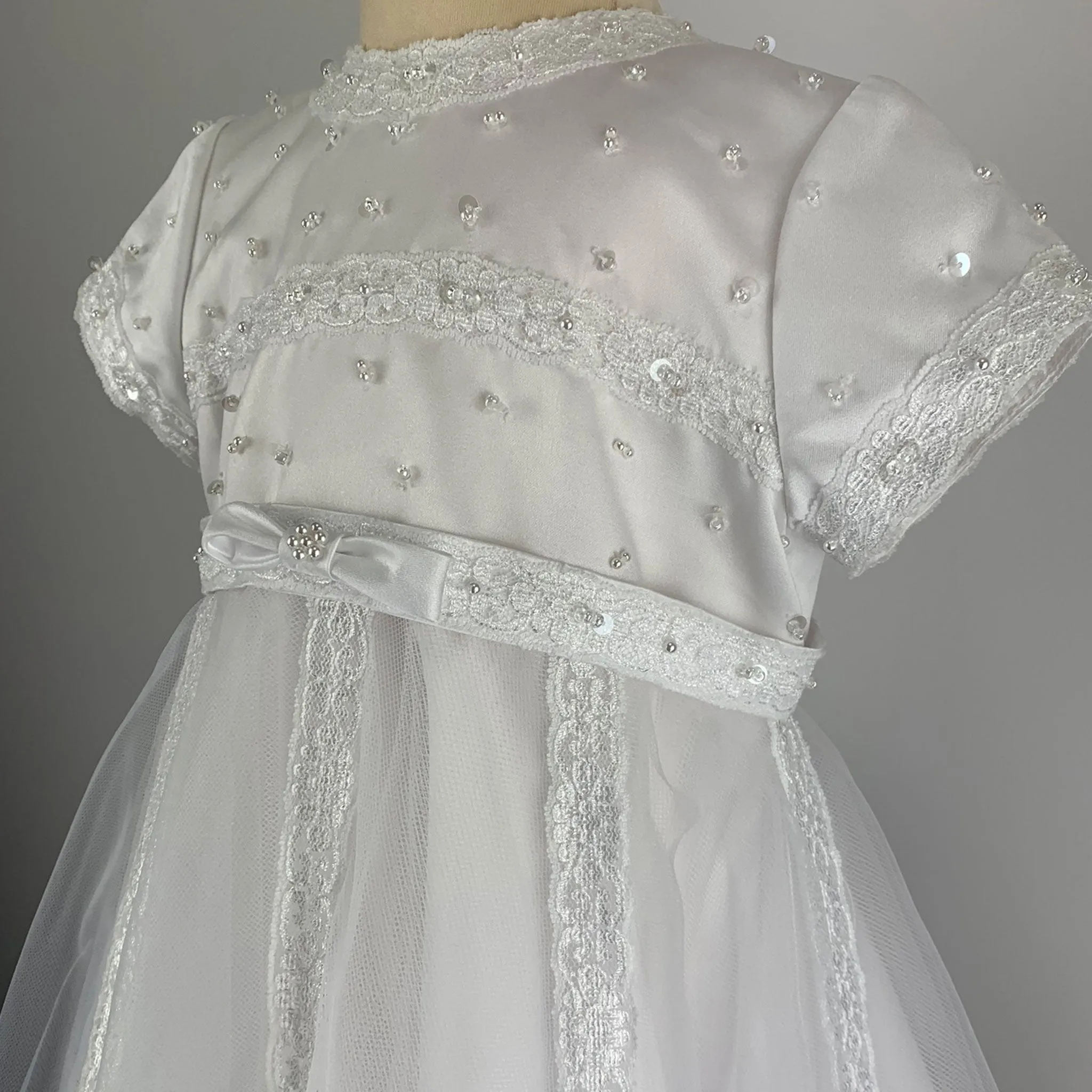 Sarah Louise Christening Robe and Bonnet - White - 001149