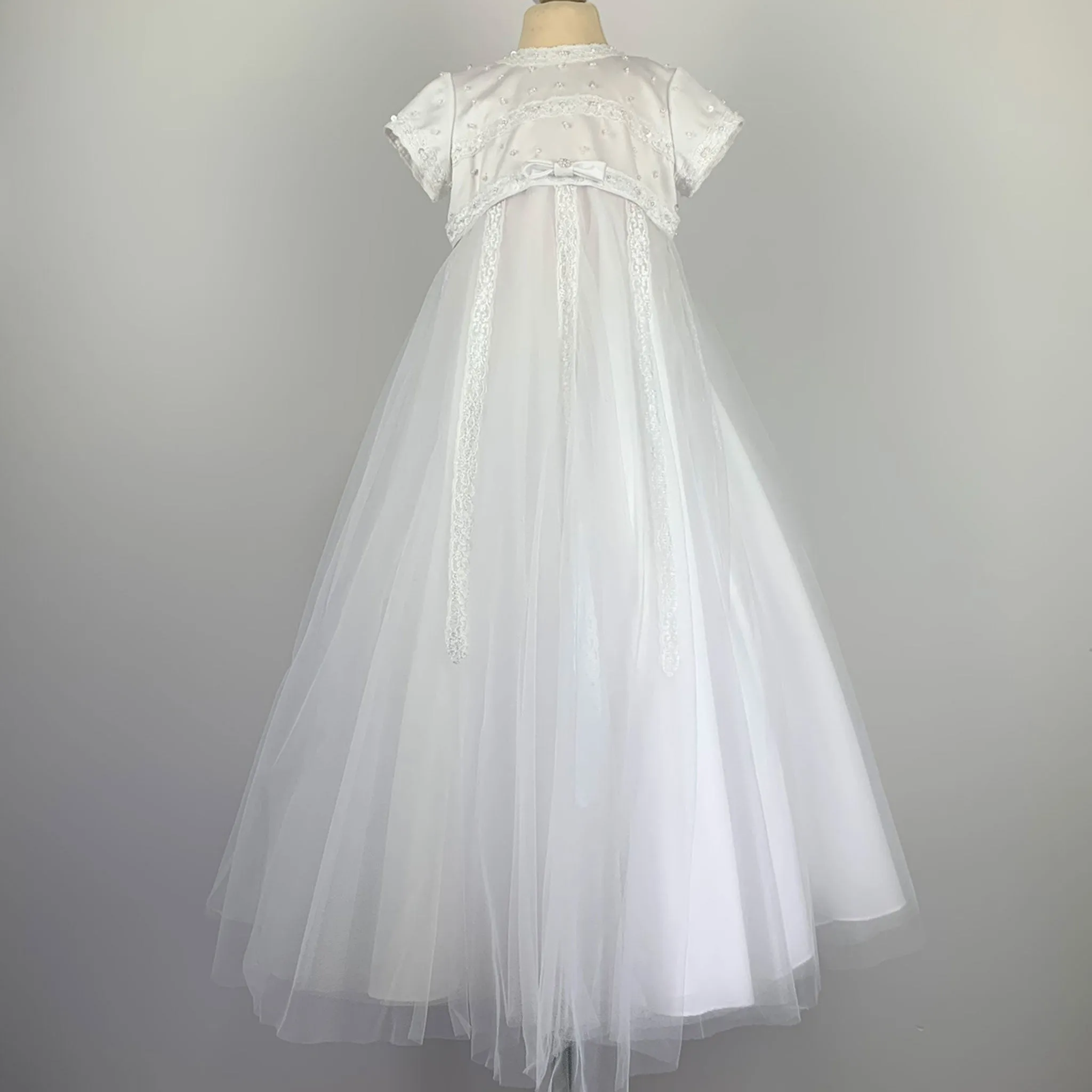 Sarah Louise Christening Robe and Bonnet - White - 001149