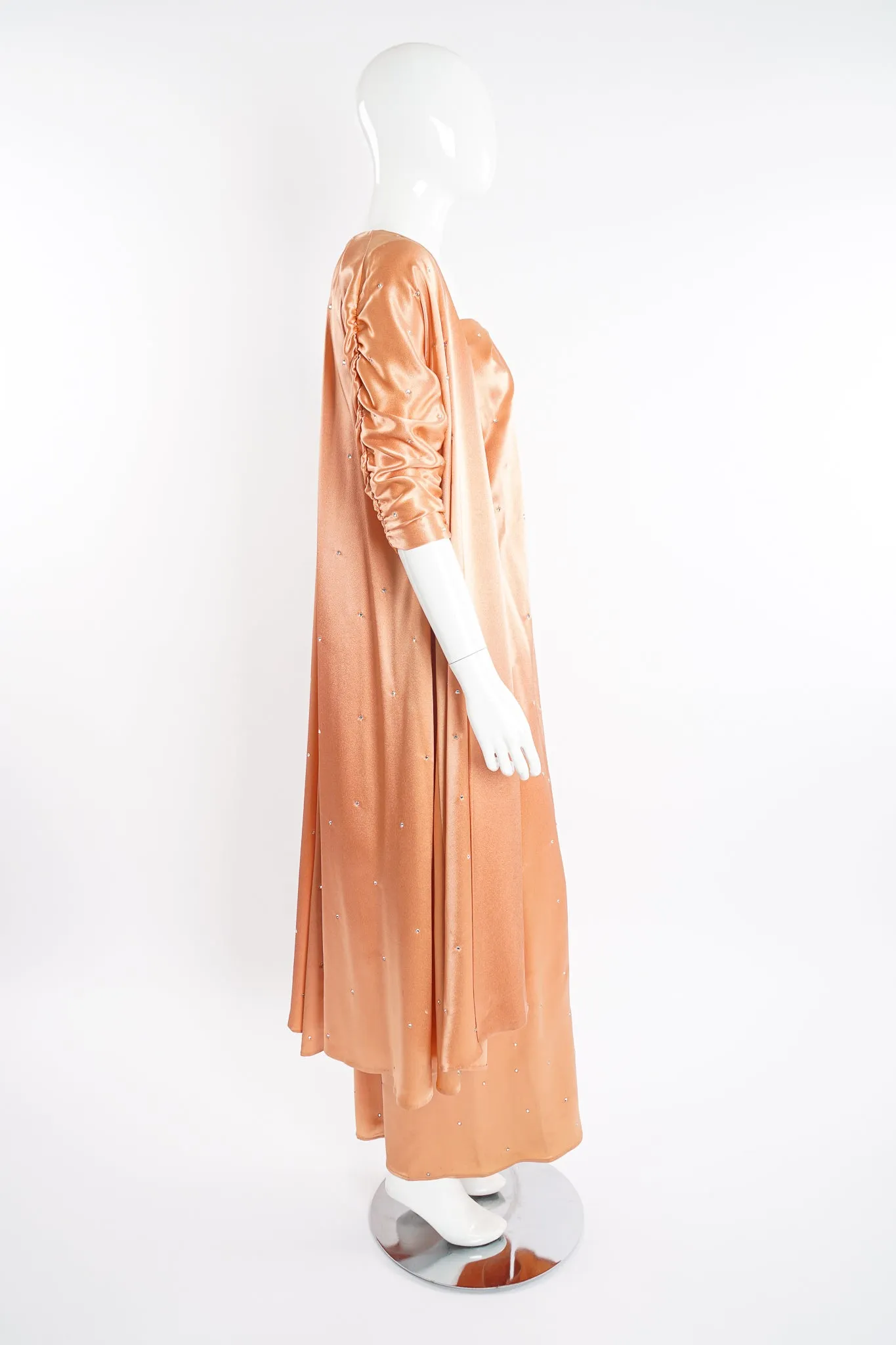 Satin Rhinestone Duster & Dress Set