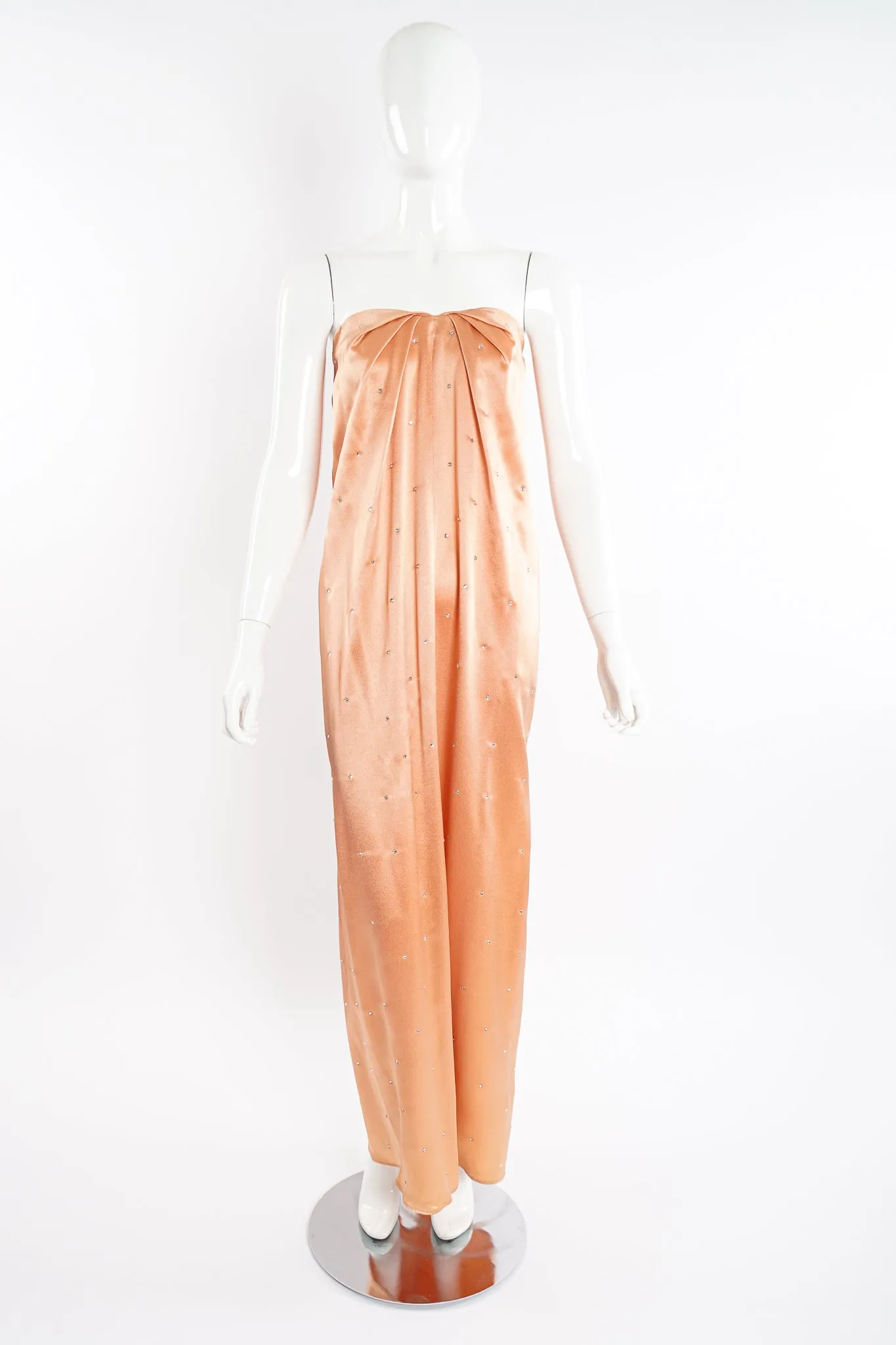 Satin Rhinestone Duster & Dress Set