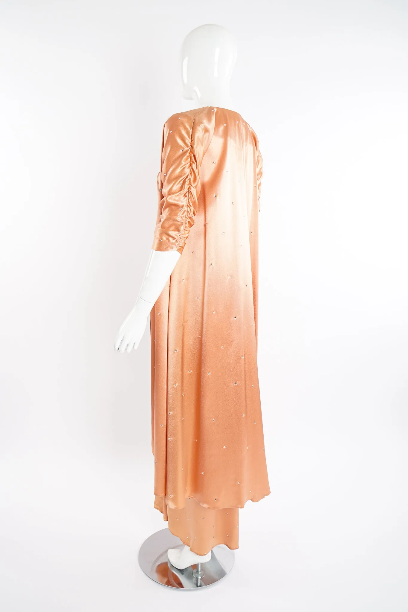 Satin Rhinestone Duster & Dress Set