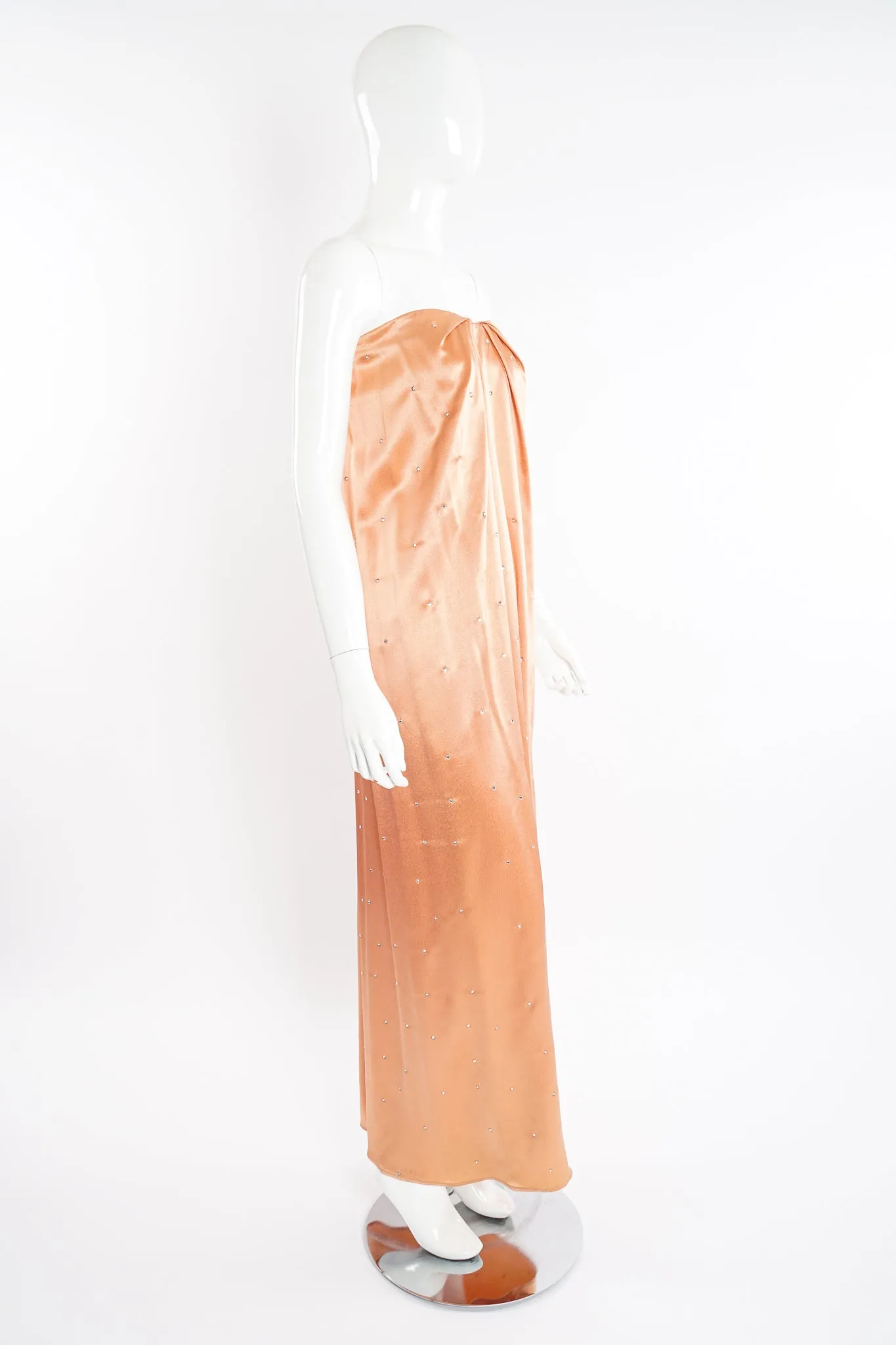 Satin Rhinestone Duster & Dress Set