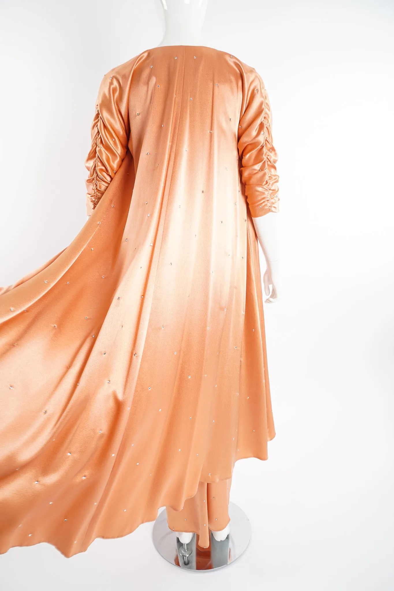 Satin Rhinestone Duster & Dress Set