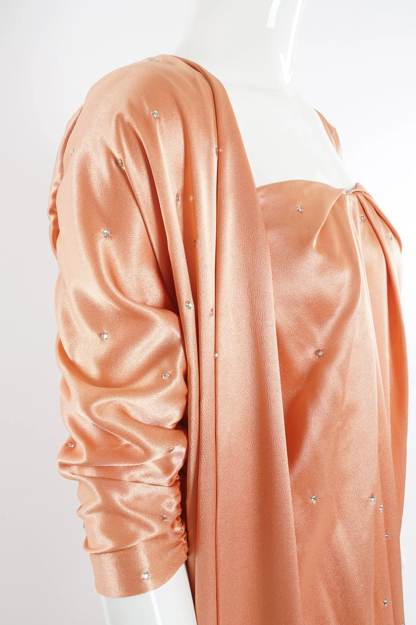 Satin Rhinestone Duster & Dress Set