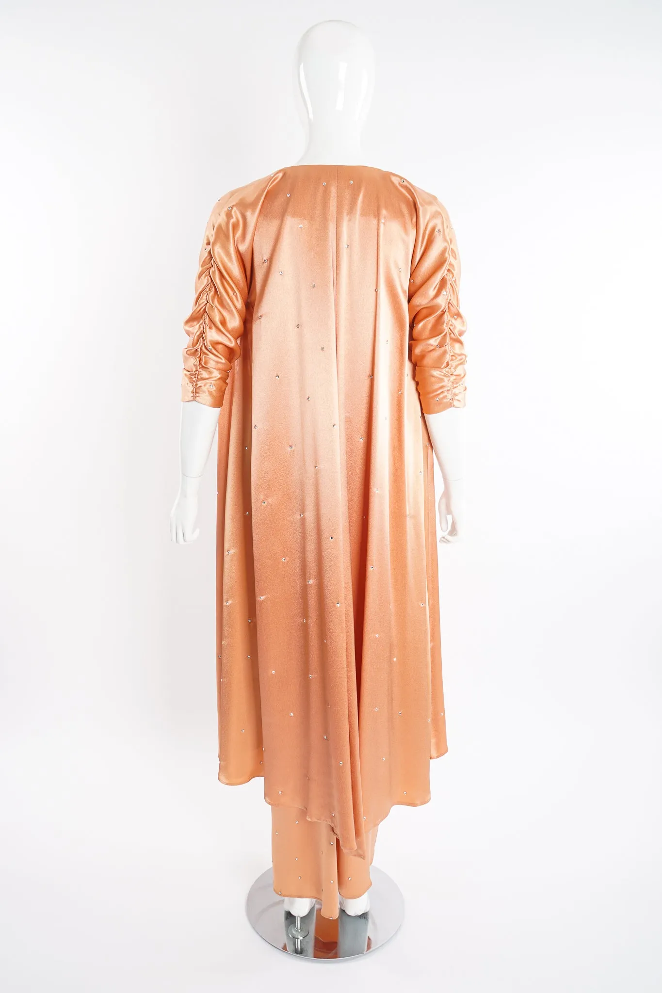 Satin Rhinestone Duster & Dress Set