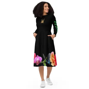 Scarab & Floral Fall & Winter Dress