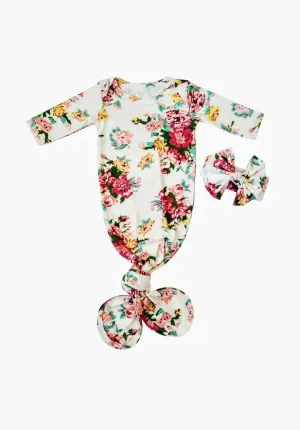 Scarlett Knotted Newborn Gown Coming Home Outfit Girl