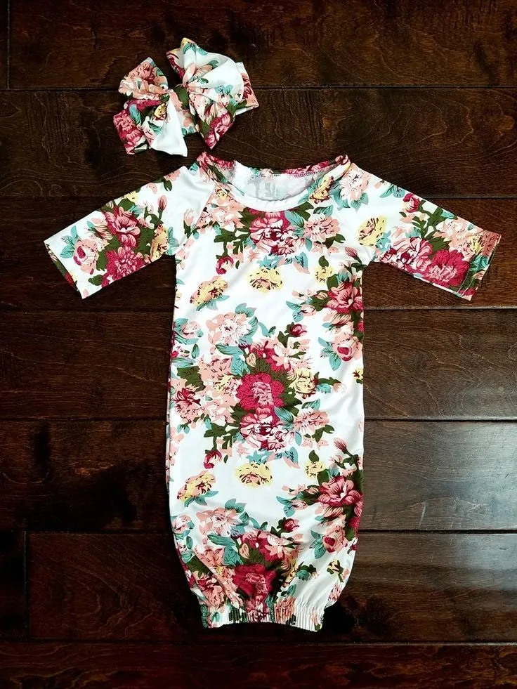 Scarlett Newborn Gown Coming Home Outfit Girl