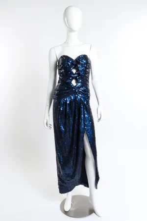 Sequin Bow Evening Gown
