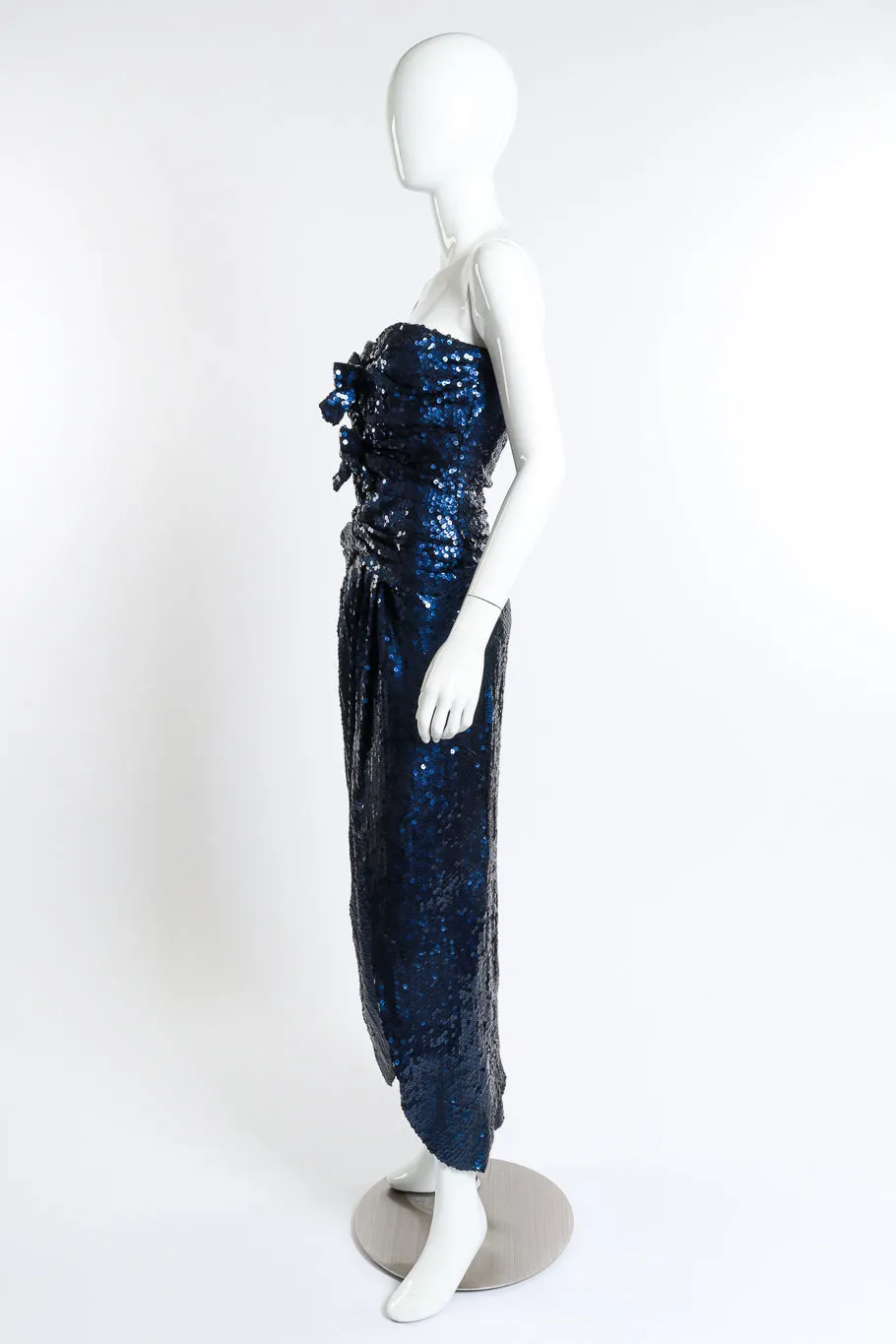 Sequin Bow Evening Gown