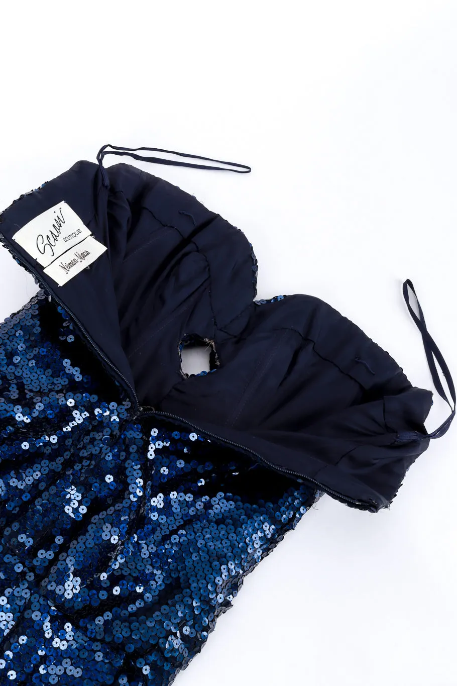 Sequin Bow Evening Gown