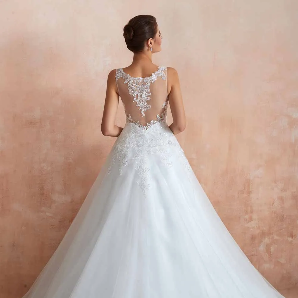 Sequins Lace Ball Gown Wedding Dress EN3416
