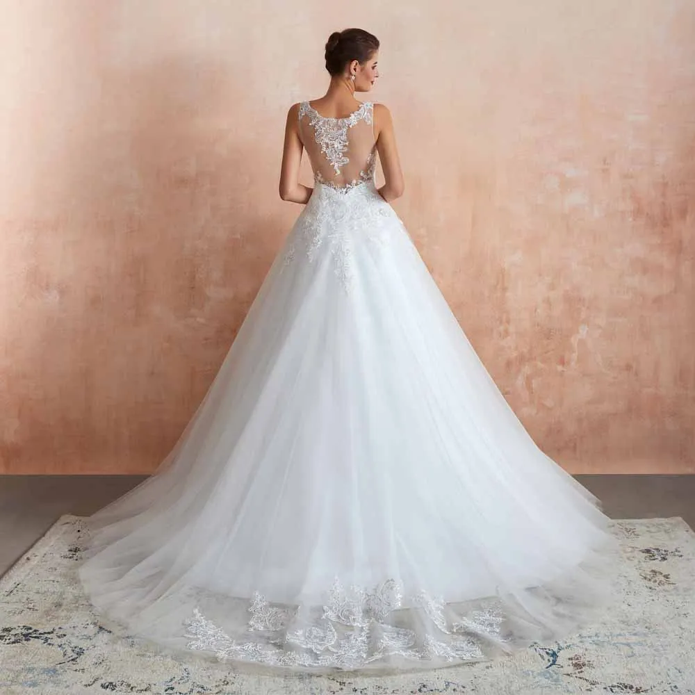 Sequins Lace Ball Gown Wedding Dress EN3416