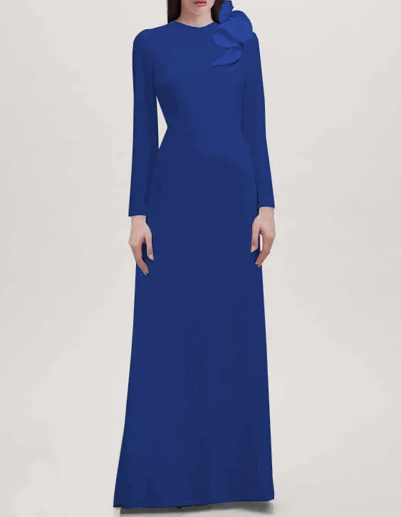 Seraphina Long Sleeves Crepe Gown - All Colors