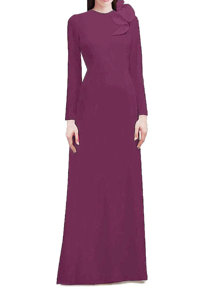 Seraphina Long Sleeves Crepe Gown - All Colors