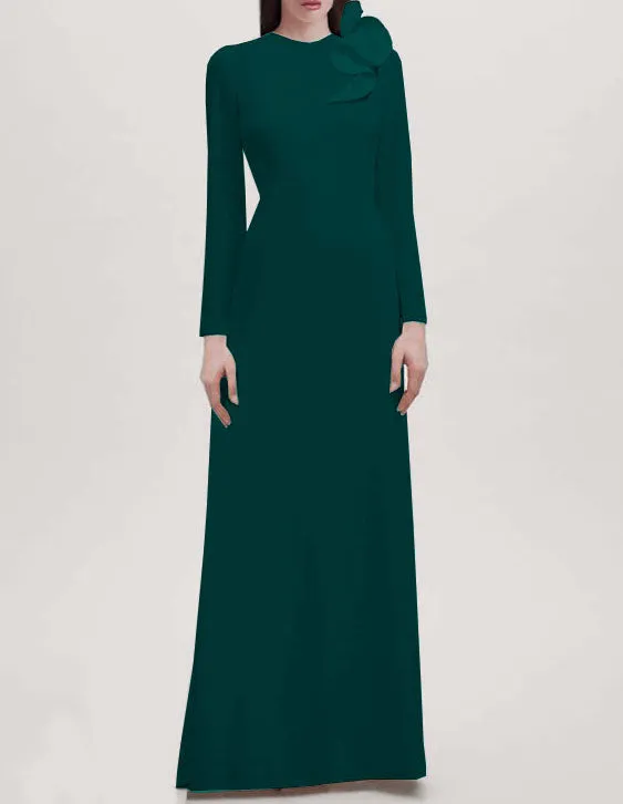 Seraphina Long Sleeves Crepe Gown - All Colors