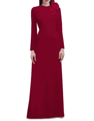 Seraphina Long Sleeves Crepe Gown - All Colors