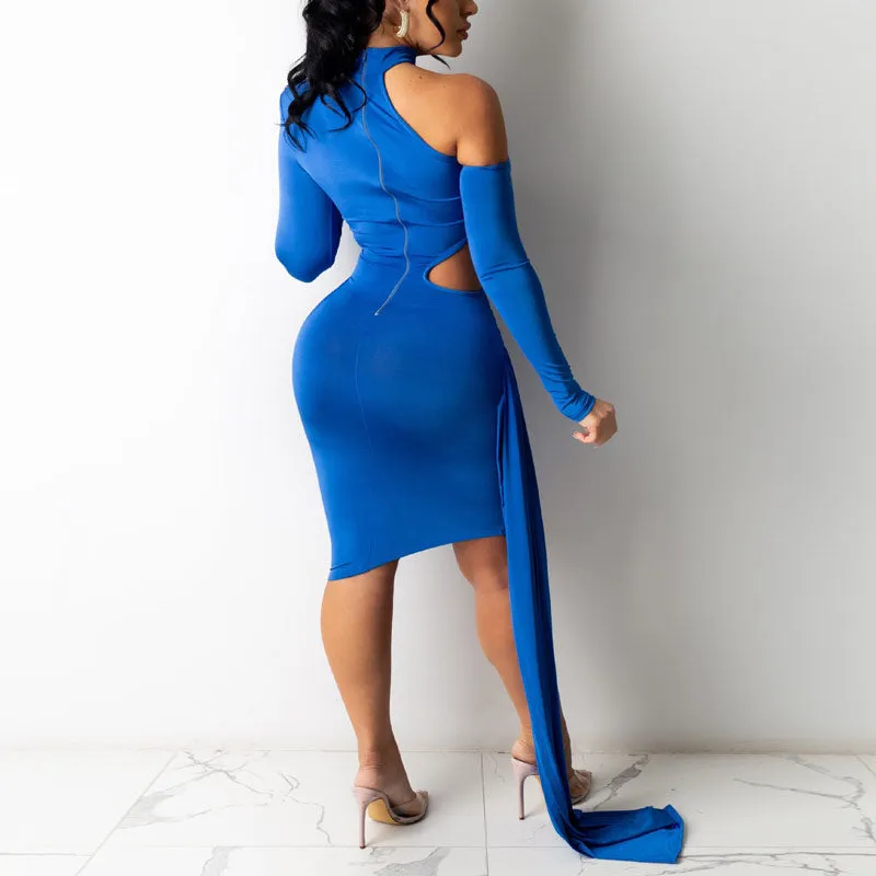 Sexy Hollow Out Long Sleeve Bandage Slim Dress