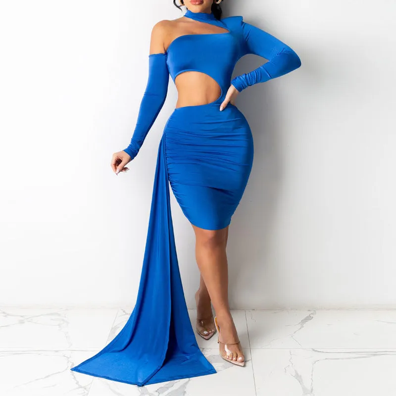Sexy Hollow Out Long Sleeve Bandage Slim Dress