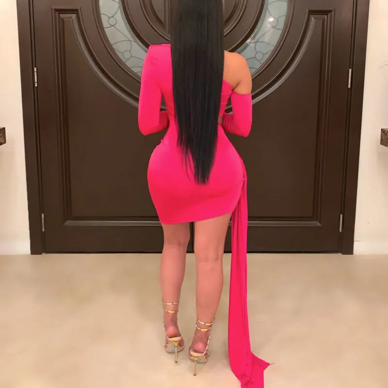 Sexy Hollow Out Long Sleeve Bandage Slim Dress