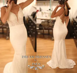 Sexy Low Back Wedding Dress (#SS16301)