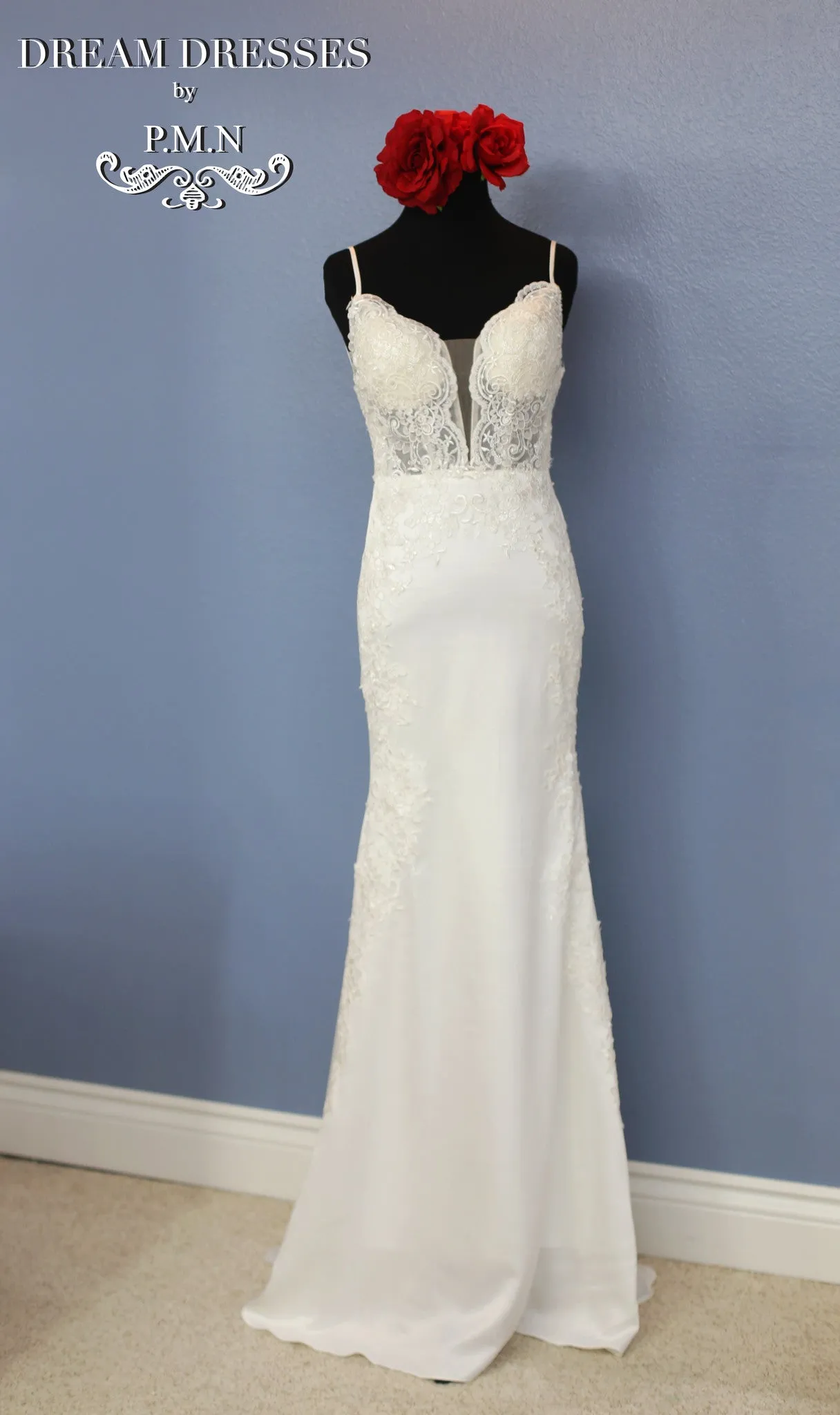 Sexy Low Back Wedding Dress (#SS16301)