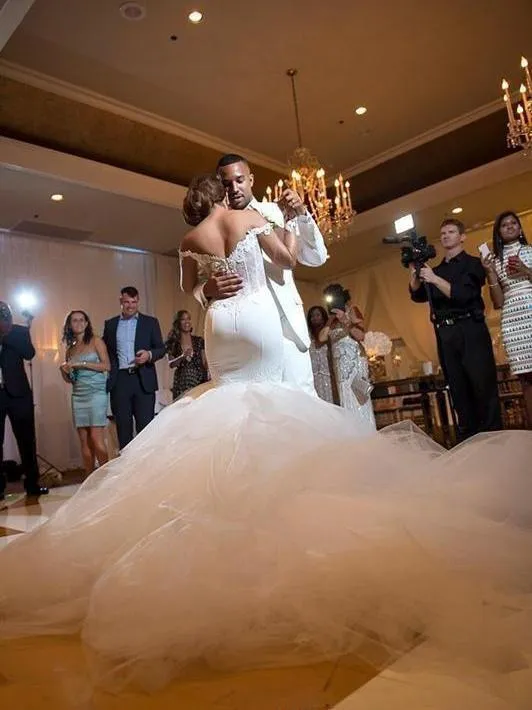 Sexy Off The Shoulder Mermaid Wedding Dress Long Sleeves Custom Made