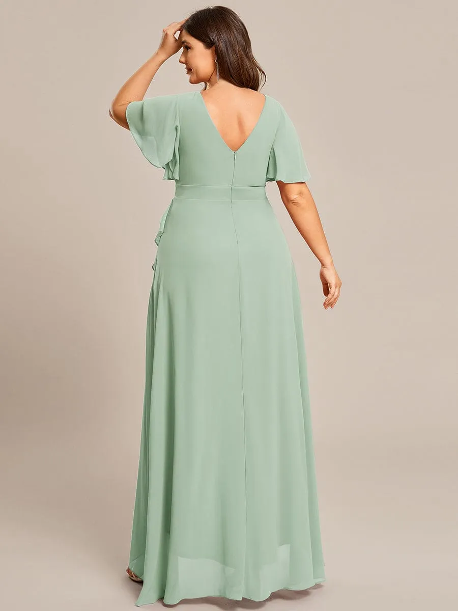 Sharana light sage sleeved hi low dress Express NZ wide