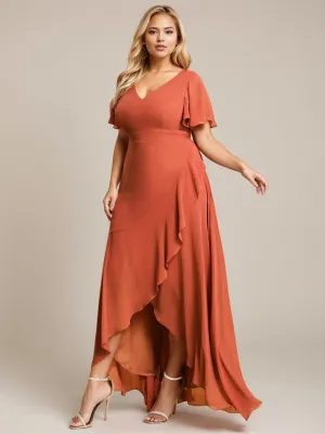 Sharana sleeved hi low bridesmaid dress in more colors