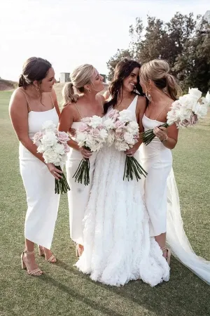 Sheath Square Neck Short Bridesmaid Dresses, Cheap Bridesmaid Dresses, MBD173