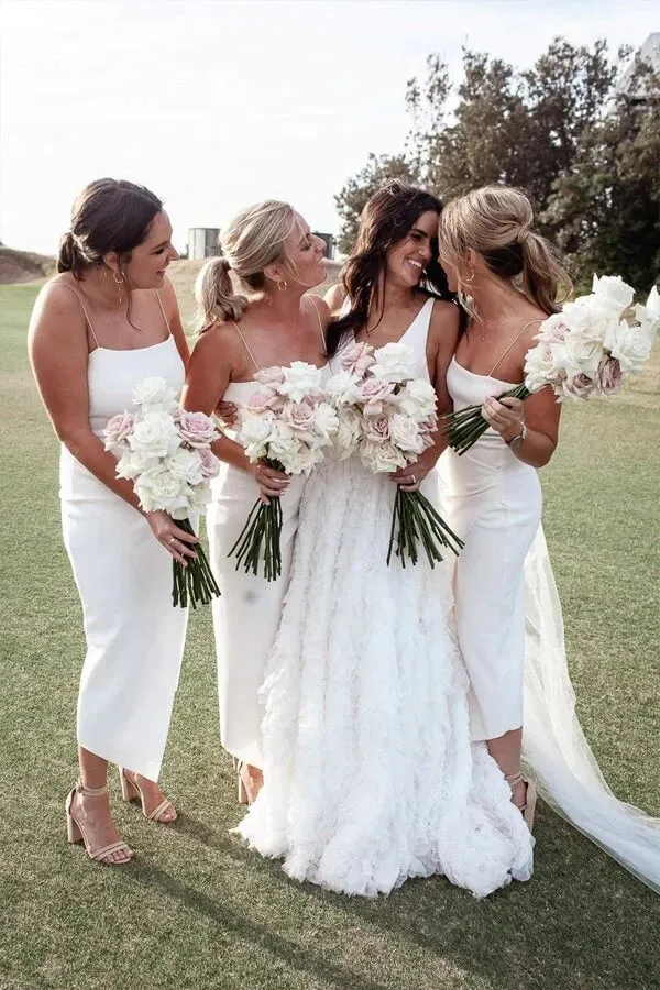 Sheath Square Neck Short Bridesmaid Dresses, Cheap Bridesmaid Dresses, MBD173