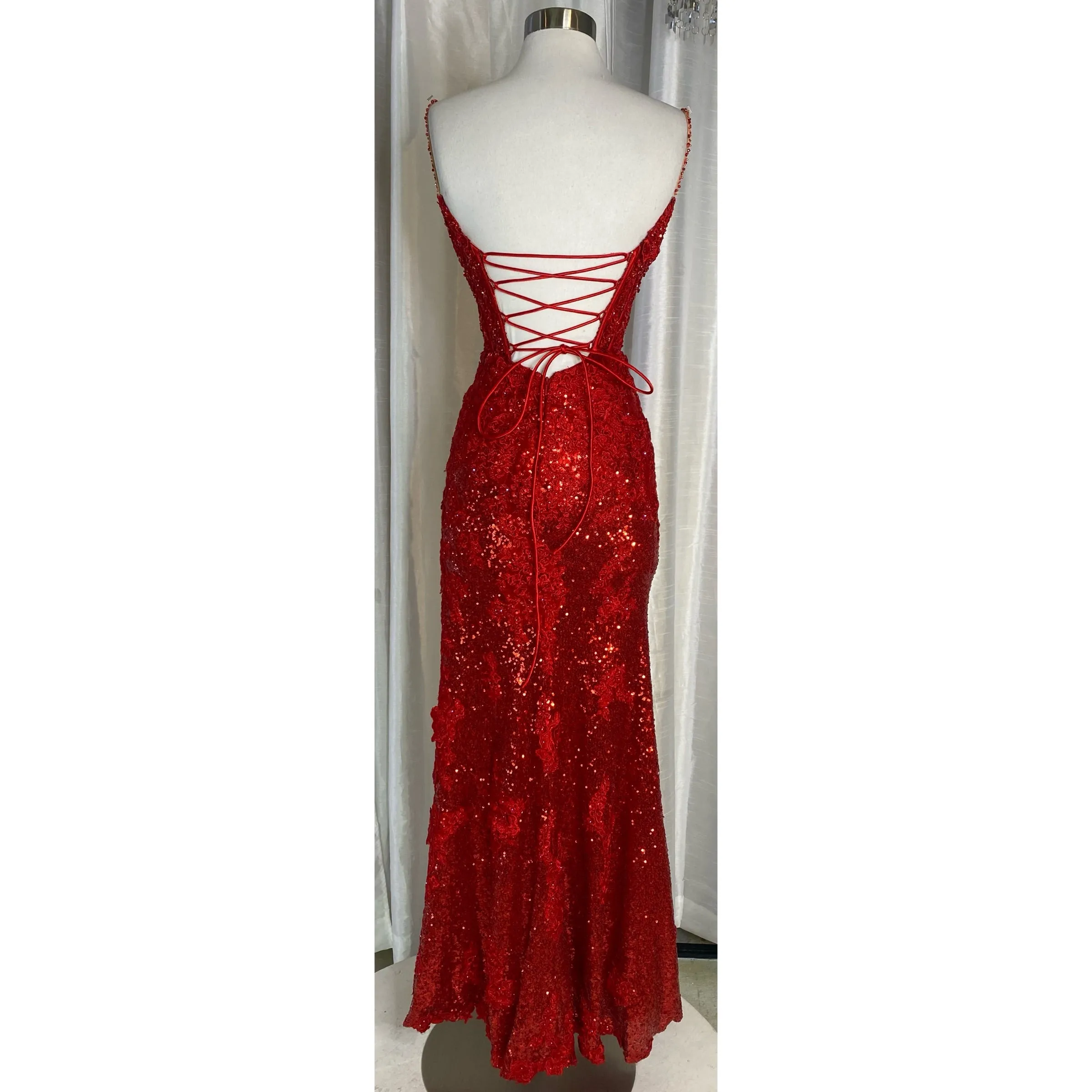 SHERRI HILL Style 54838 Long Gown Red Size 00