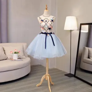 Short Homecoming Dress, Spaghetti Straps Homecoming Dress, Knee-Length Homecoming Dress, Applique Junior School Dress, Sleeveless Homecoming Dress, Cute Homecoming Dress, LB0389