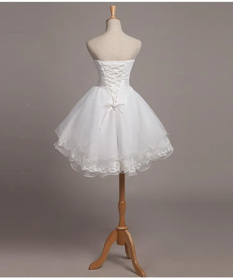 Short Homecoming Dress, Tulle Homecoming Dress, Sweet Heart Homecoming Dress, Lace Junior School Dress, Graduation Dress, White Homecoming Dress, LB0319