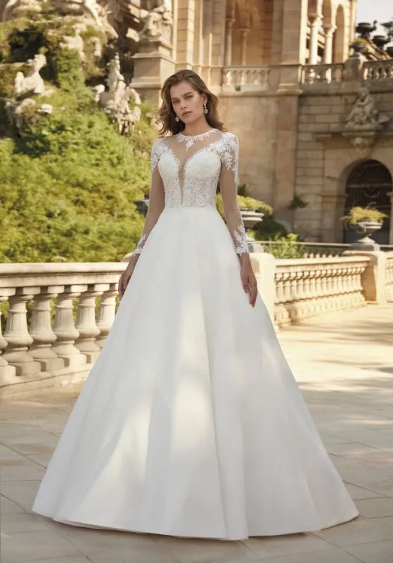 Size 16 Demetrios 1161 Ivory/Nude Gown