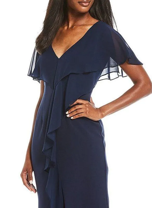 Size 8 Adrianna Papell Navy Mother of Bride Dress