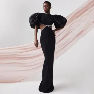 Sleeve Sexy Hollow Out Maxi Dresses