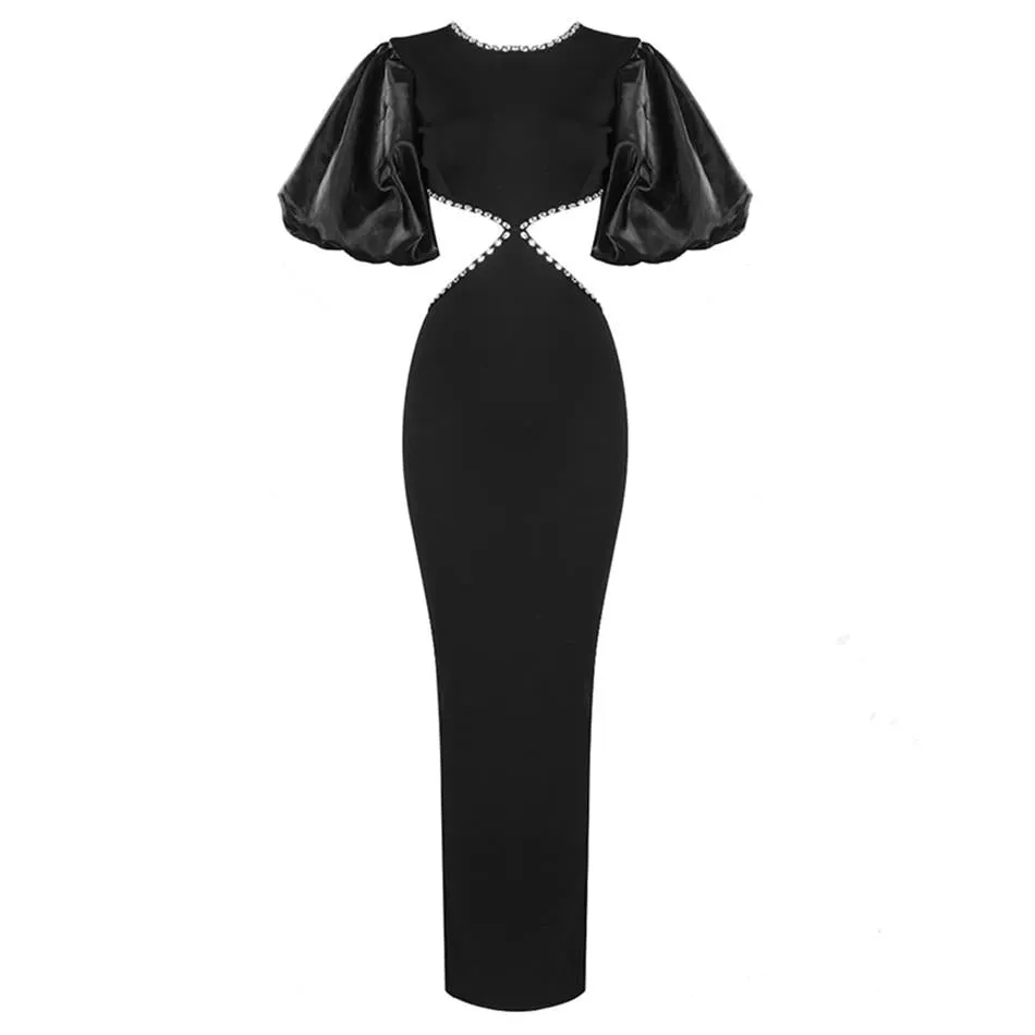 Sleeve Sexy Hollow Out Maxi Dresses