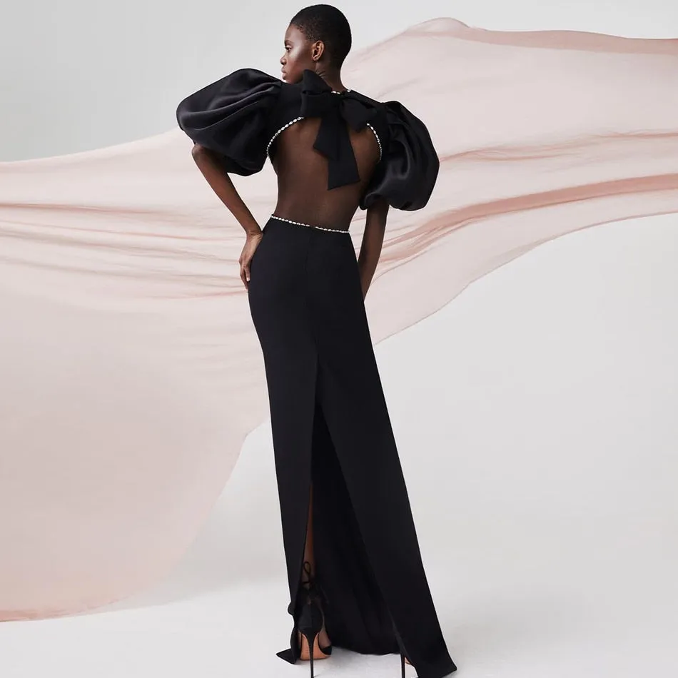 Sleeve Sexy Hollow Out Maxi Dresses