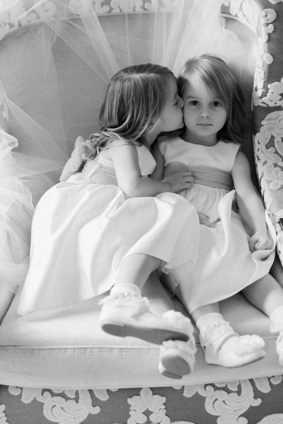 Sleeveless Tulle Waistband Satin Flower Girls Dress Cheap