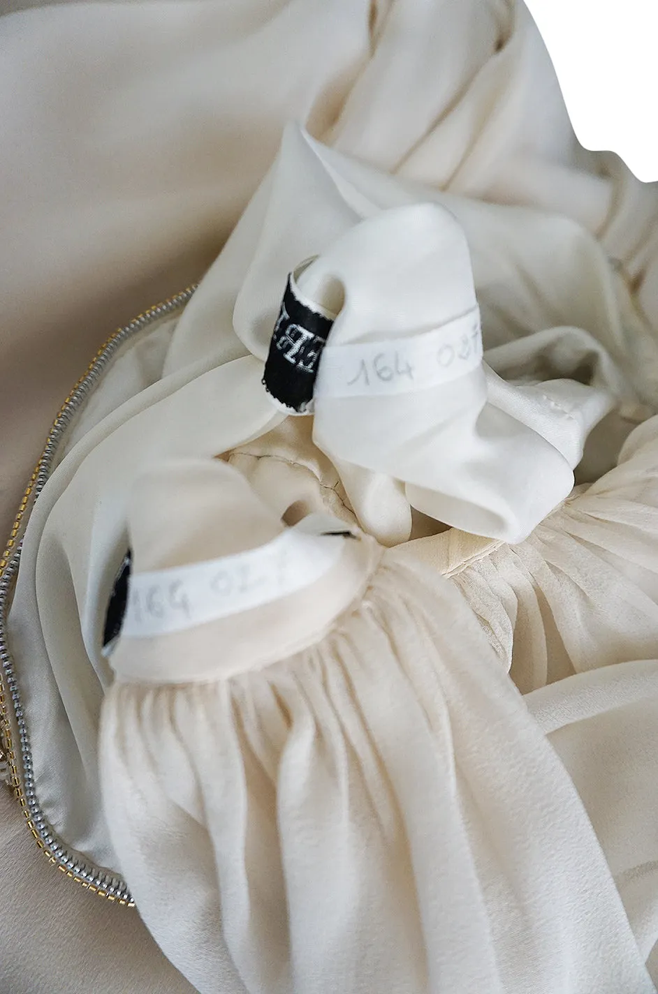 Spring 1961 Balmain Haute Couture Lesage Ivory Beaded Dress w Detachable Cape