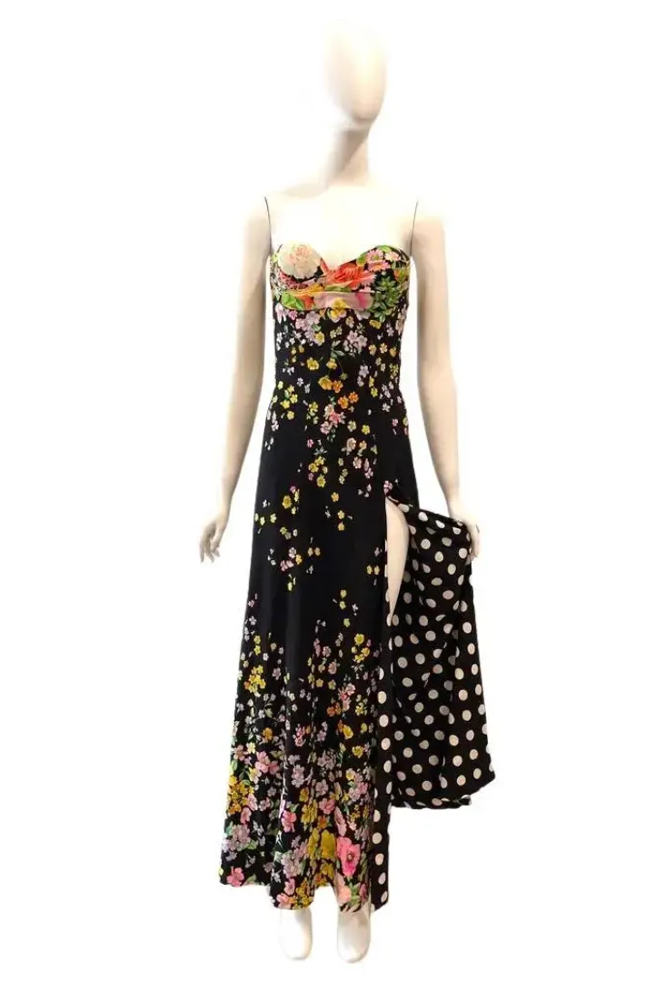 S/S 1993 GIANNI VERSACE Floral Strapless