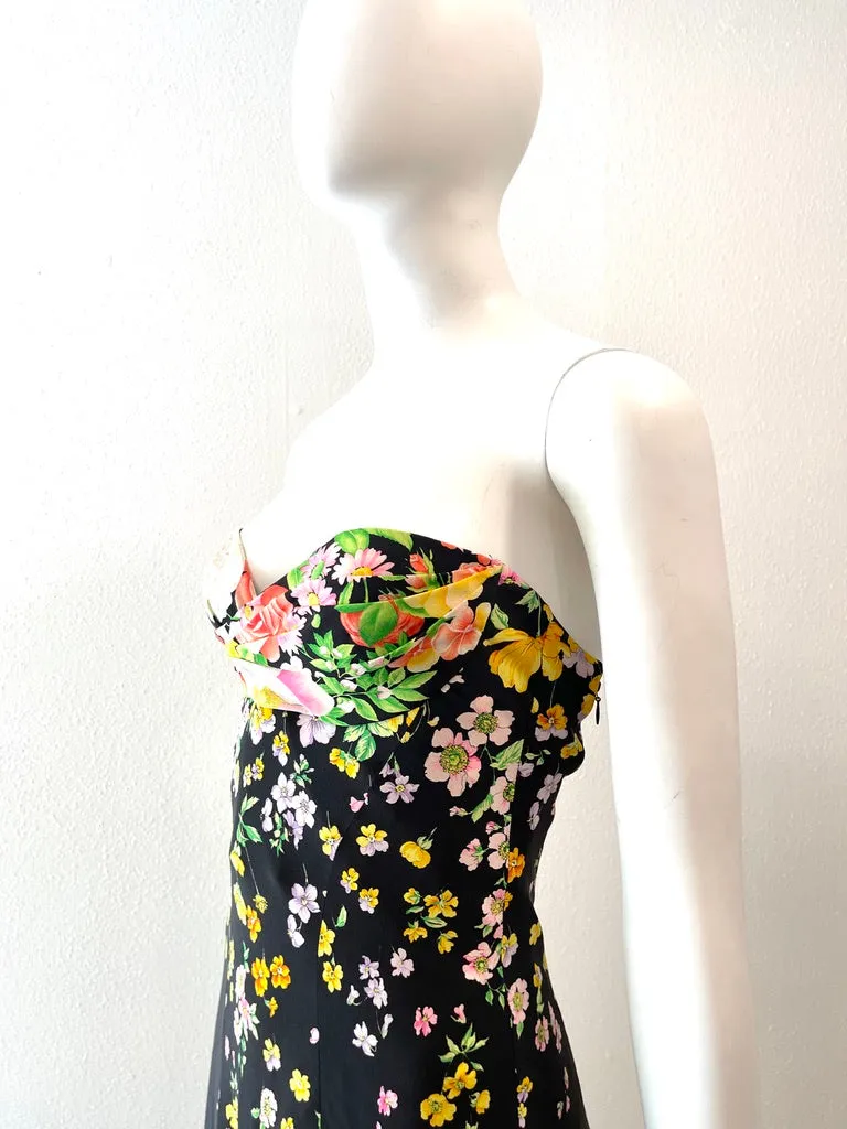 S/S 1993 GIANNI VERSACE Floral Strapless